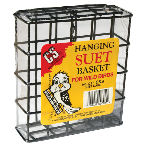 C&S wild bird suet basket with hanger, easy to hang and attract birds