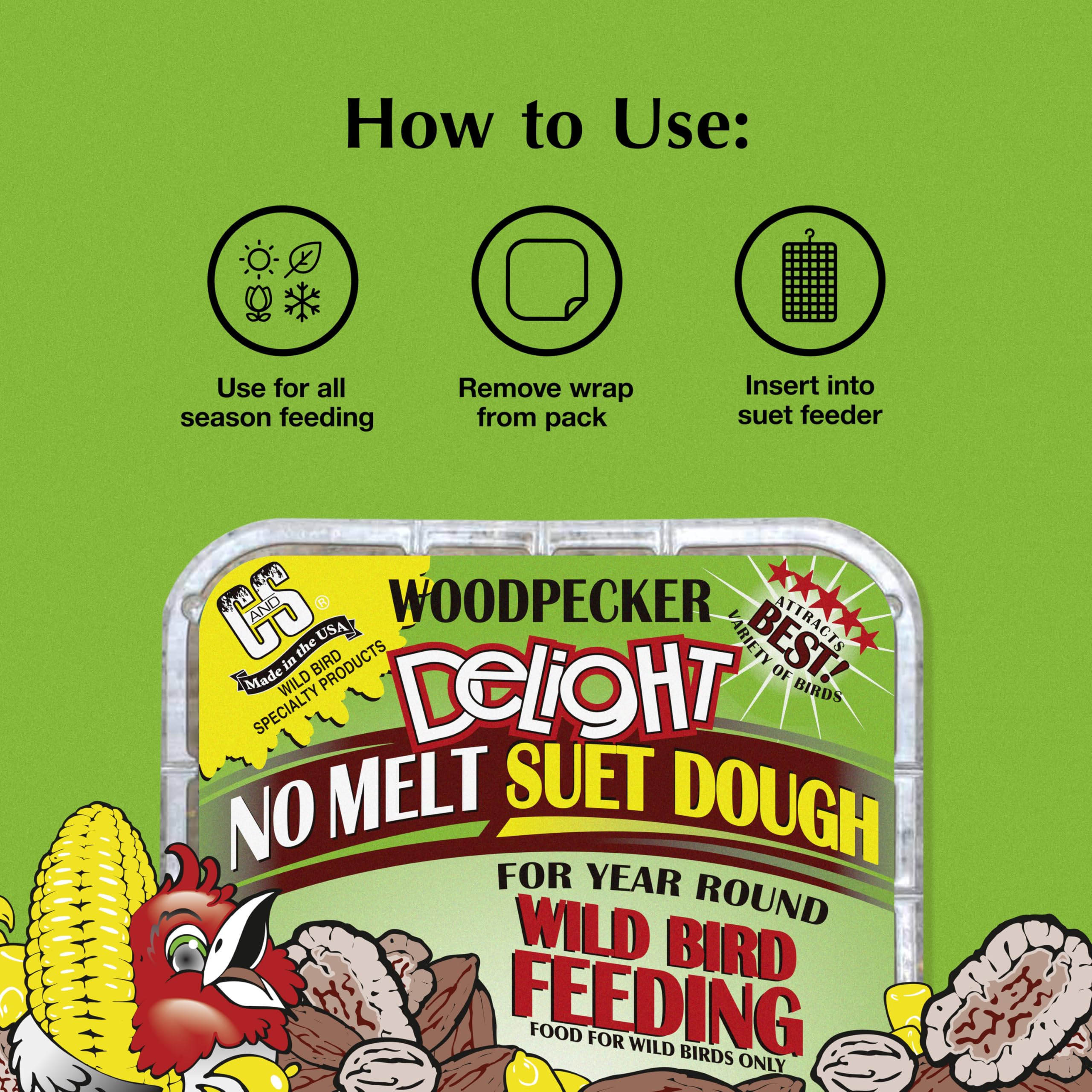 CS Woodpecker Delight eight-cake pack displayed for easy setup.