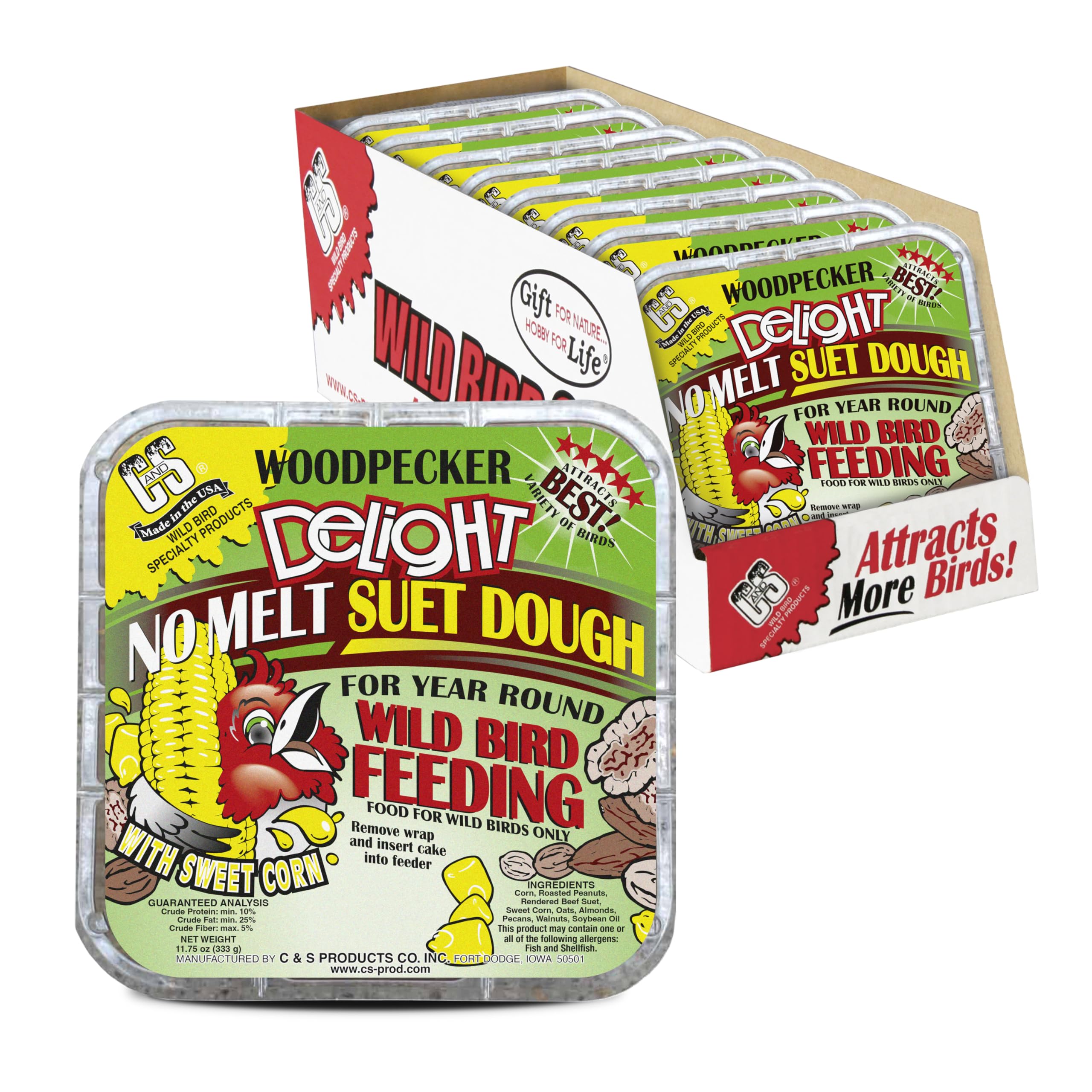 CS Woodpecker Delight no melt suet dough close-up showing soft texture for year-round feeding.