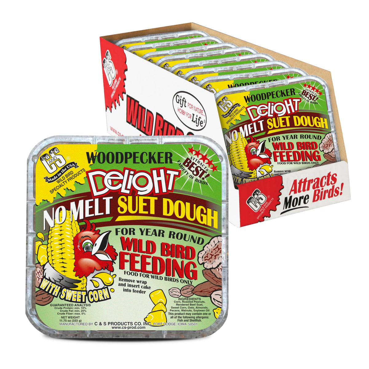 CS Woodpecker Delight no melt suet dough close-up showing soft texture for year-round feeding.