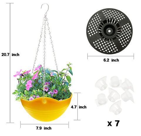 Cshangzei blue self-watering hanging planter supports moisture management for balcony herbs.