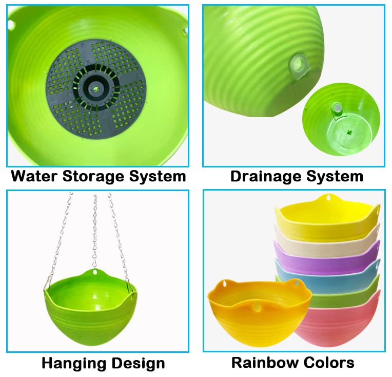 Cshangzei orange self-watering hanging planter adds vibrant color while protecting roots with drainage.