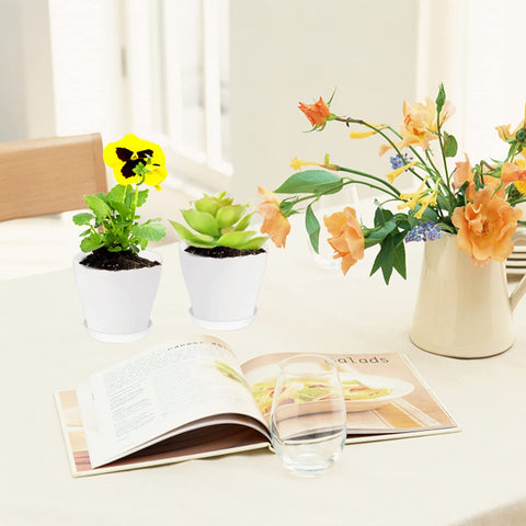 Cshangzei modern round white planter ideal for windowsill decor.