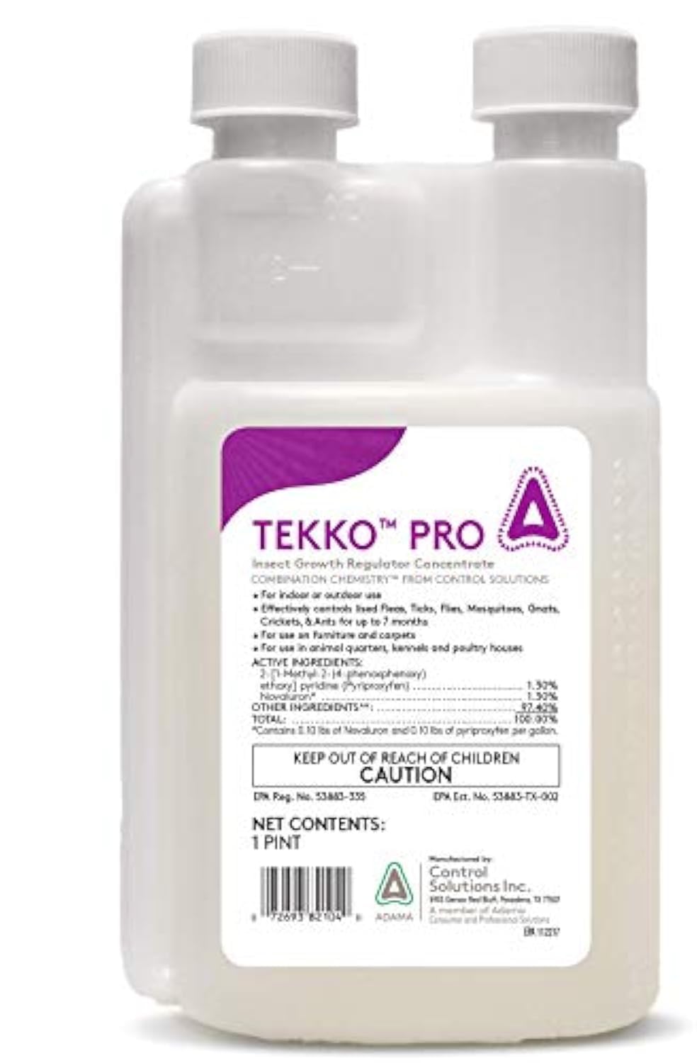 CSI Tekko Pro IGR bottle for indoor/outdoor pest control and flea prevention.