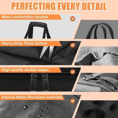 CSOKRE grill tool bag heavy-duty fabric resists wear during outdoor use.