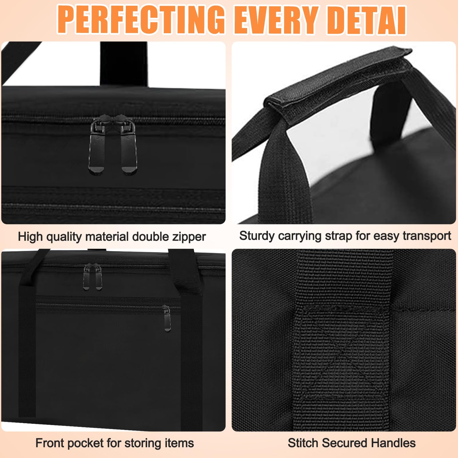 CSOKRE grill tool bag mesh side pockets organize utensils and tools.