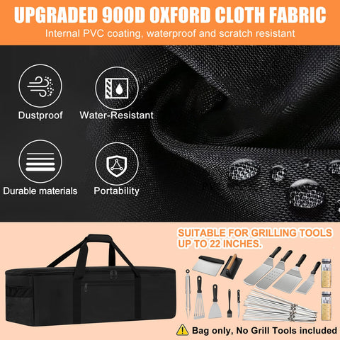 CSOKRE grill tool bag top pocket stores spices or liners for quick access.