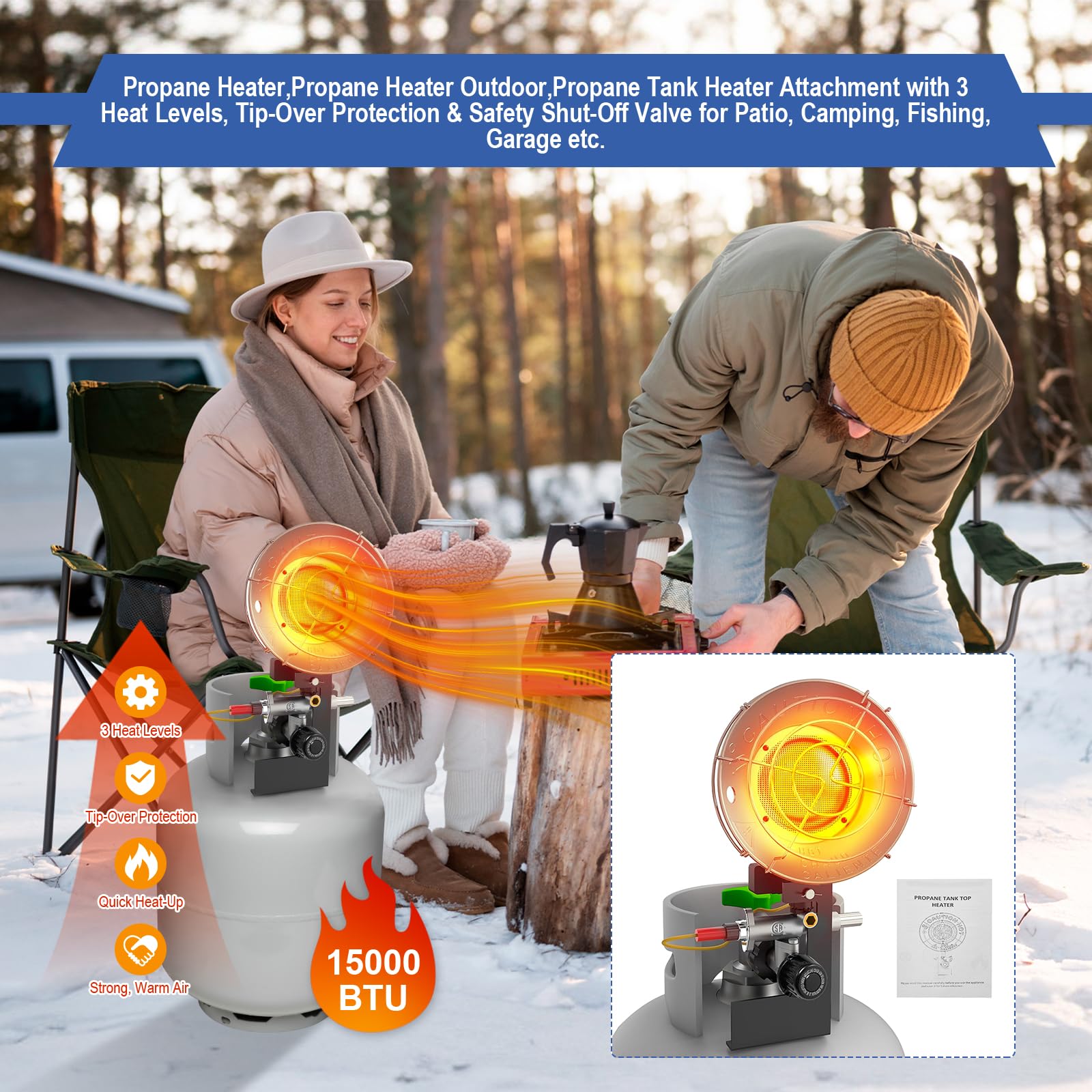 CSZKJXPA tank-top heater side view highlights portable, compact design for on-the-go warmth