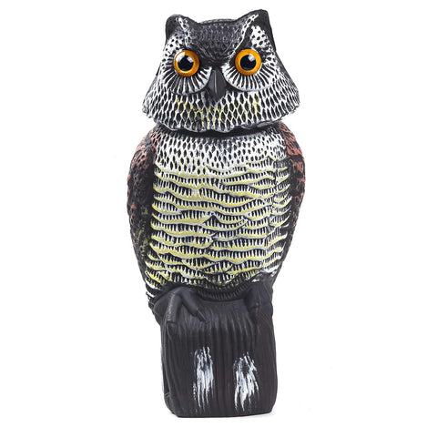 CTREE Owl Decoys rotating head deters garden birds with wind-driven motion