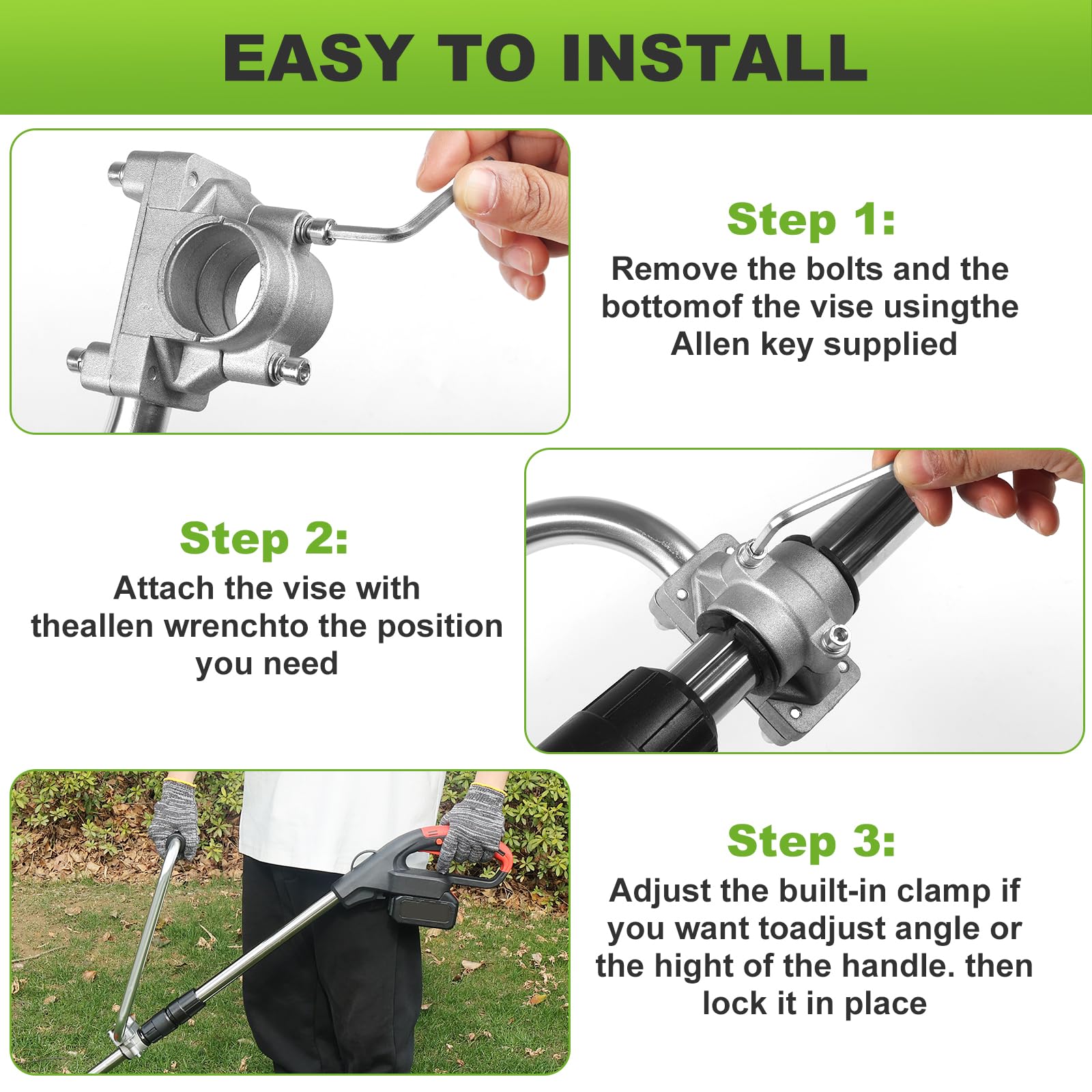 CTZYRR angle-adjustment feature helps maintain better posture while trimming.