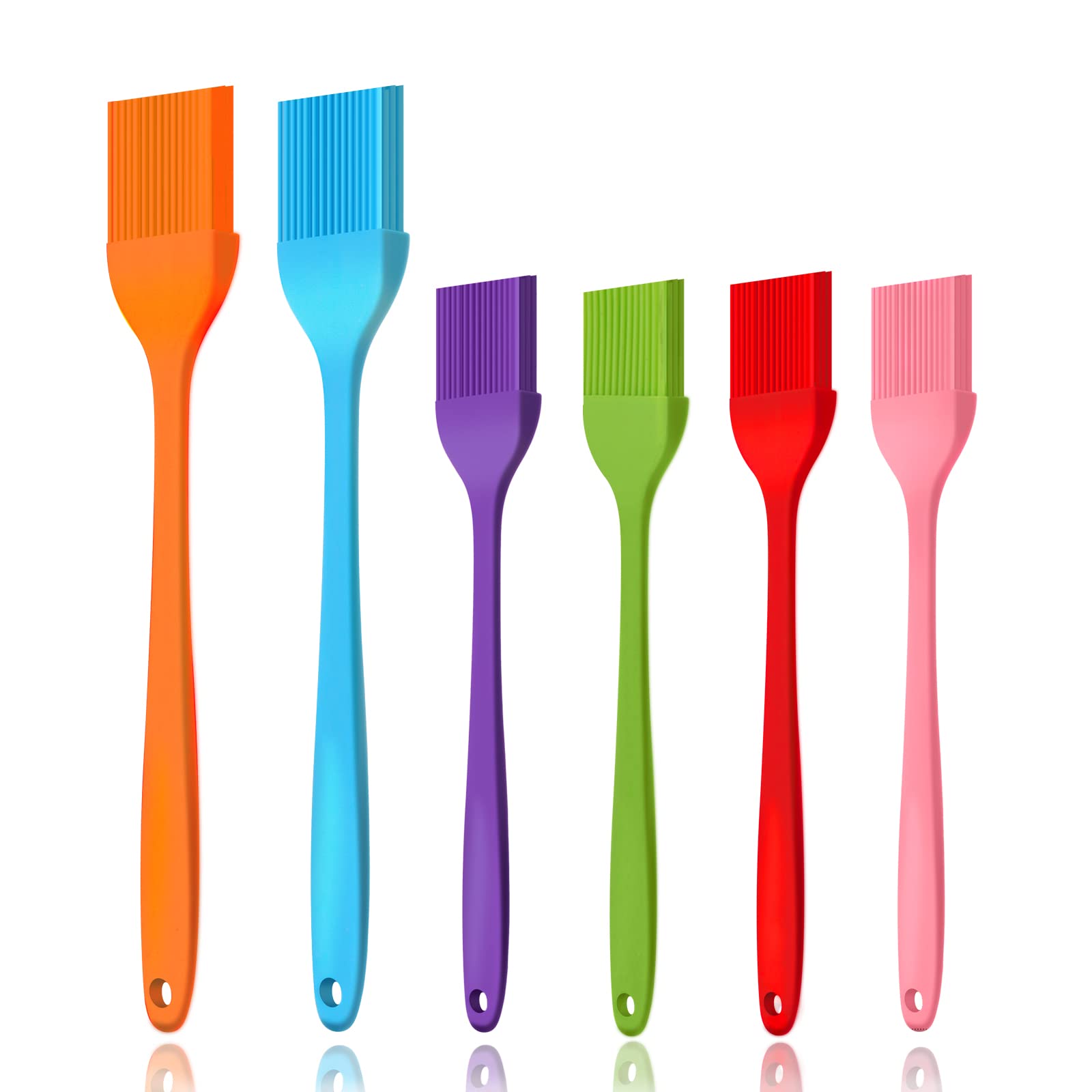 Cualork 6-piece silicone basting brush set for versatile cooking and baking.