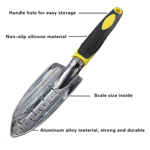 Cuayaes garden trowel aluminium-alloy build offers durable, rust-resistant performance.