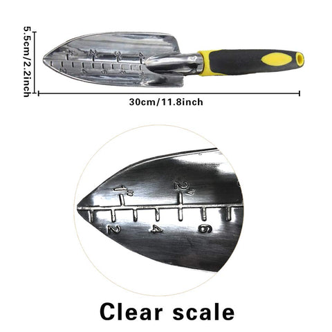 Cuayaes garden trowel bright yellow visibility helps locate tool quickly.