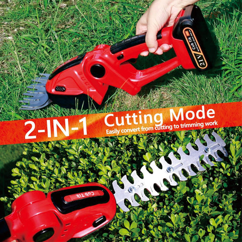 Cub Tik 2-in-1 grass shear blade in action for precise trims.