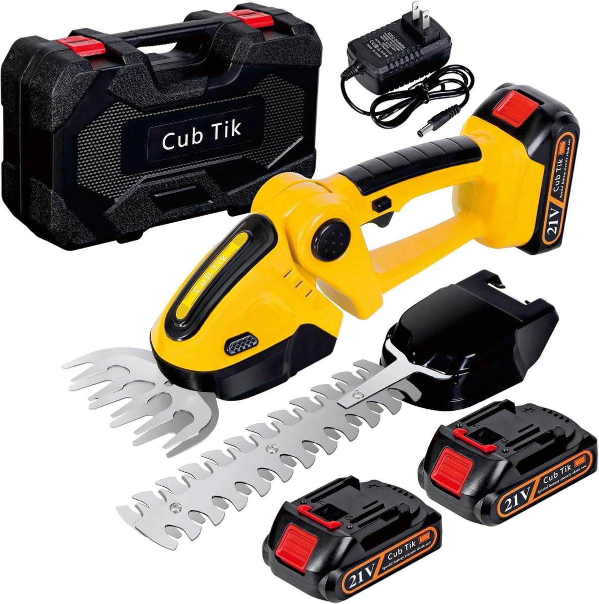 Cub Tik hedge trimmer 2-in-1 in action for precise shaping and edge work.