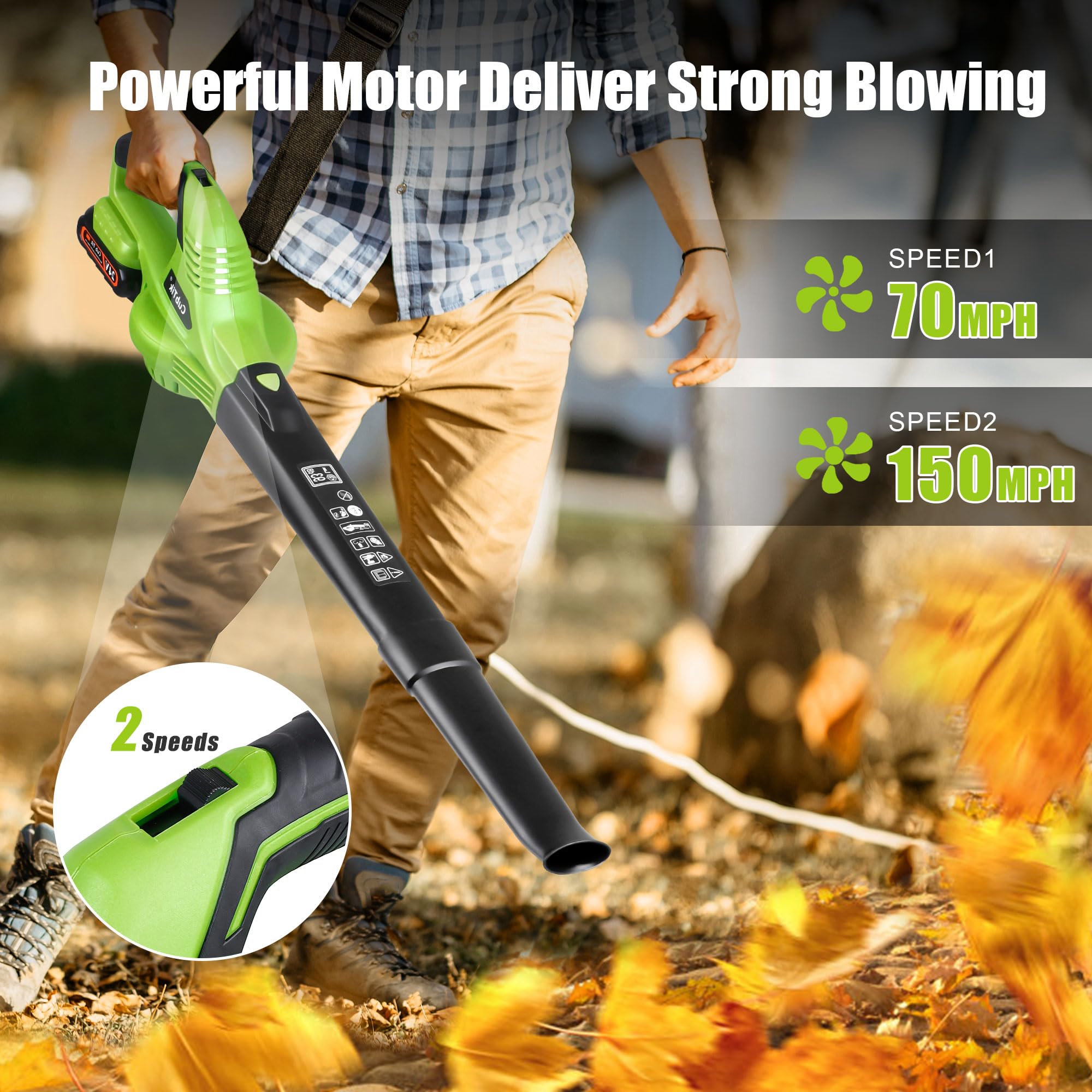 Cub Tik blower weighs 2.9 lb for easy one-handed operation