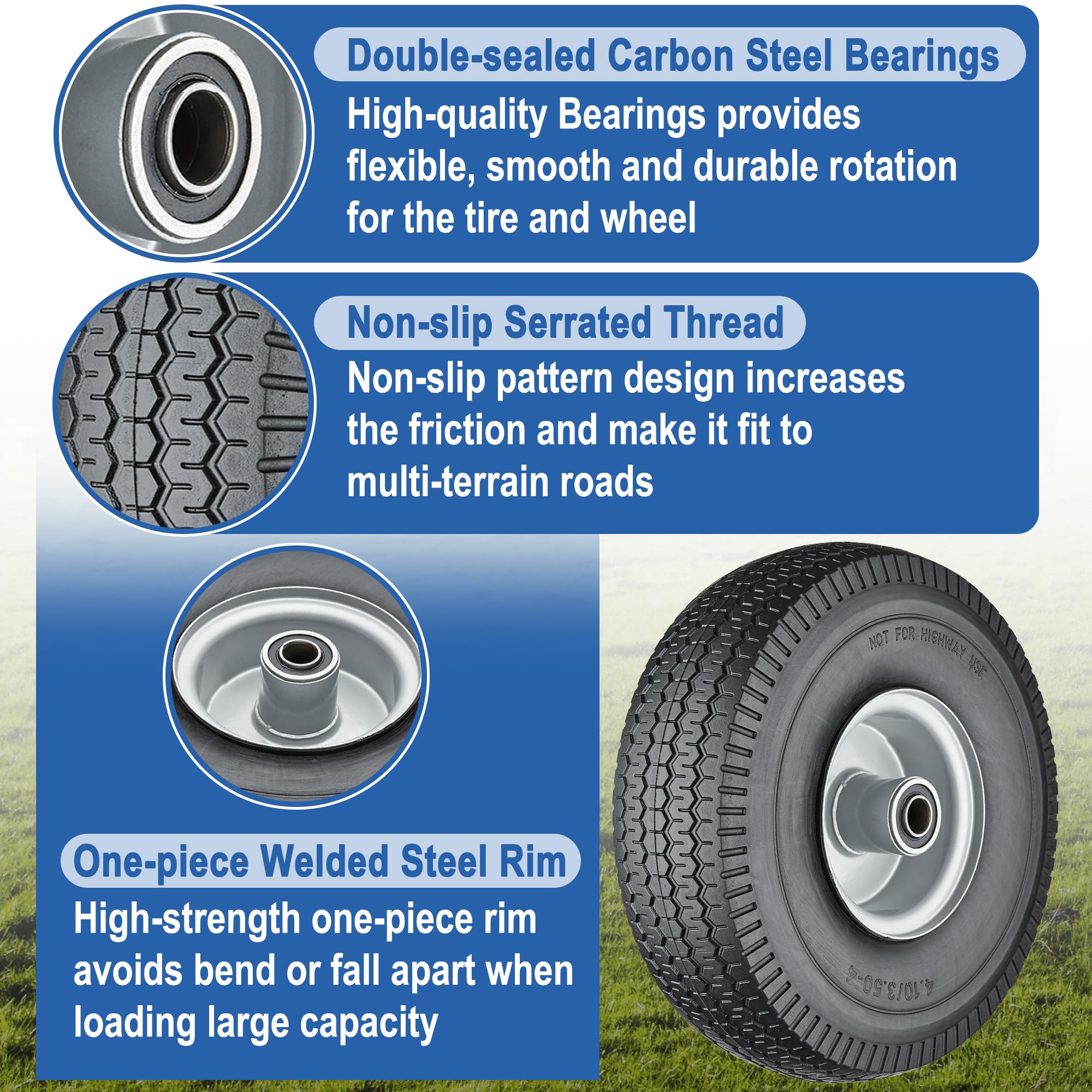 Cubesprings 410-350-4 tire welded rim emphasizes strong construction