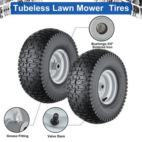 Cubesprings front tire in use on a riding mower demonstrates stable steering.