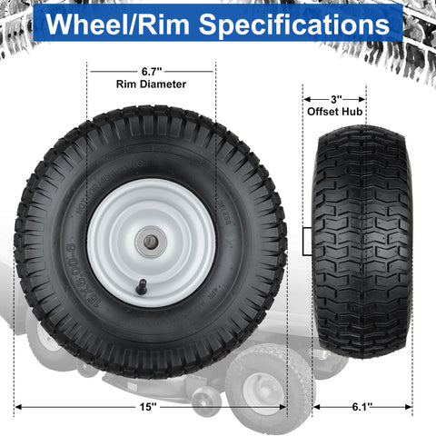 Cubesprings lawn mower tire sidewall close up shows sturdy all season rubber for durability.