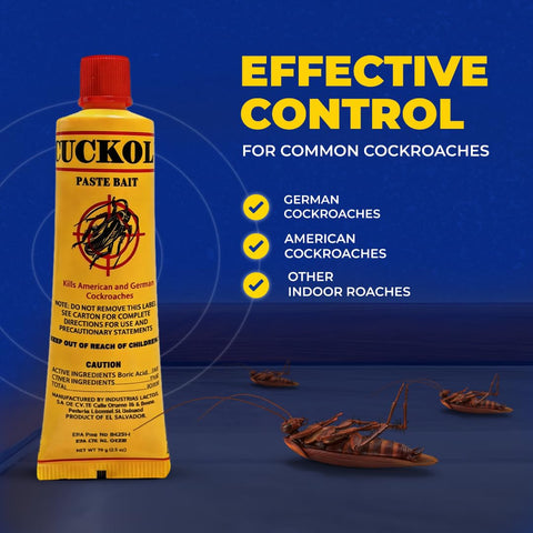 Cuckol EPA-registered roach bait complies with safety standards.