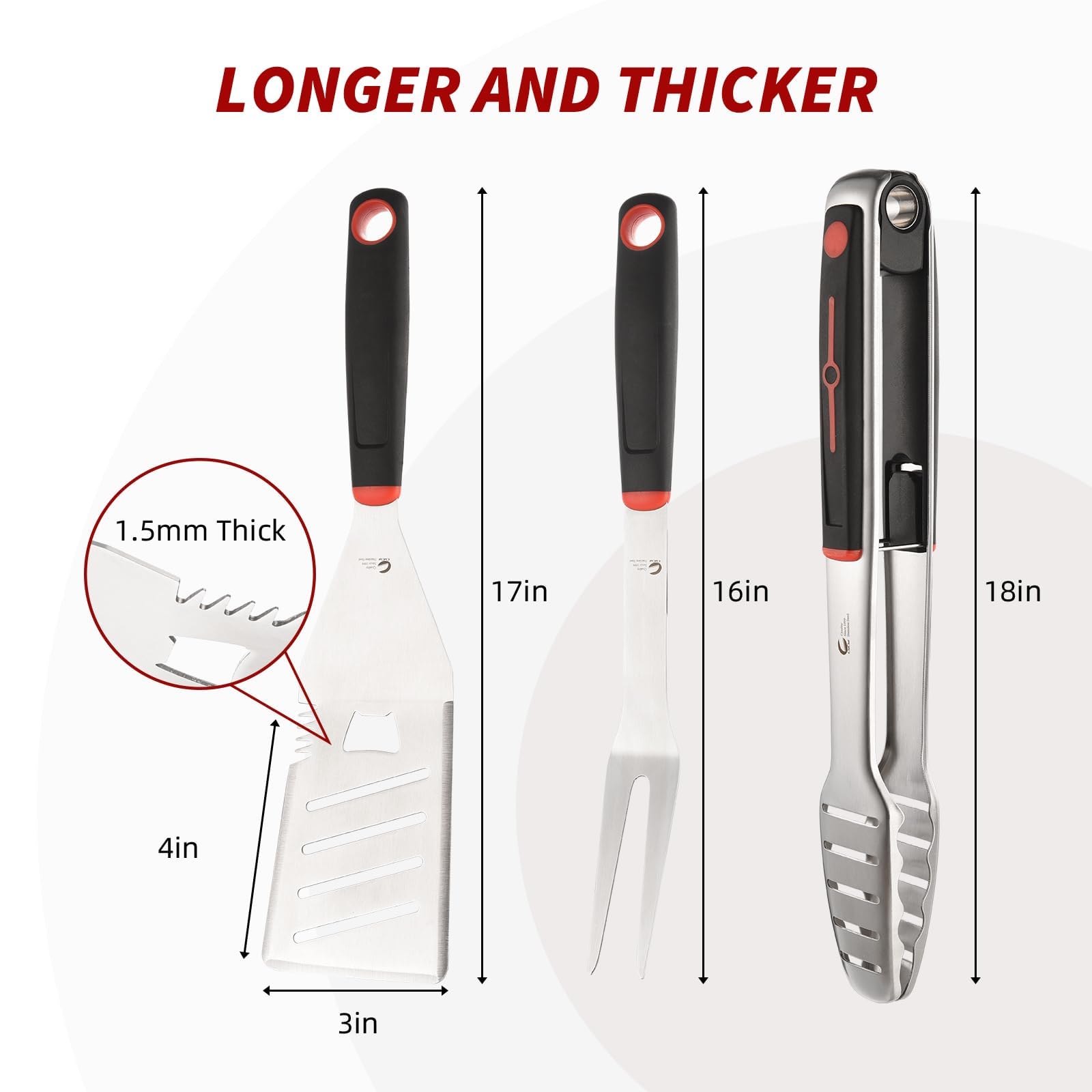 CuCut BBQ Tools Set fork with sharp point for reliable skewering