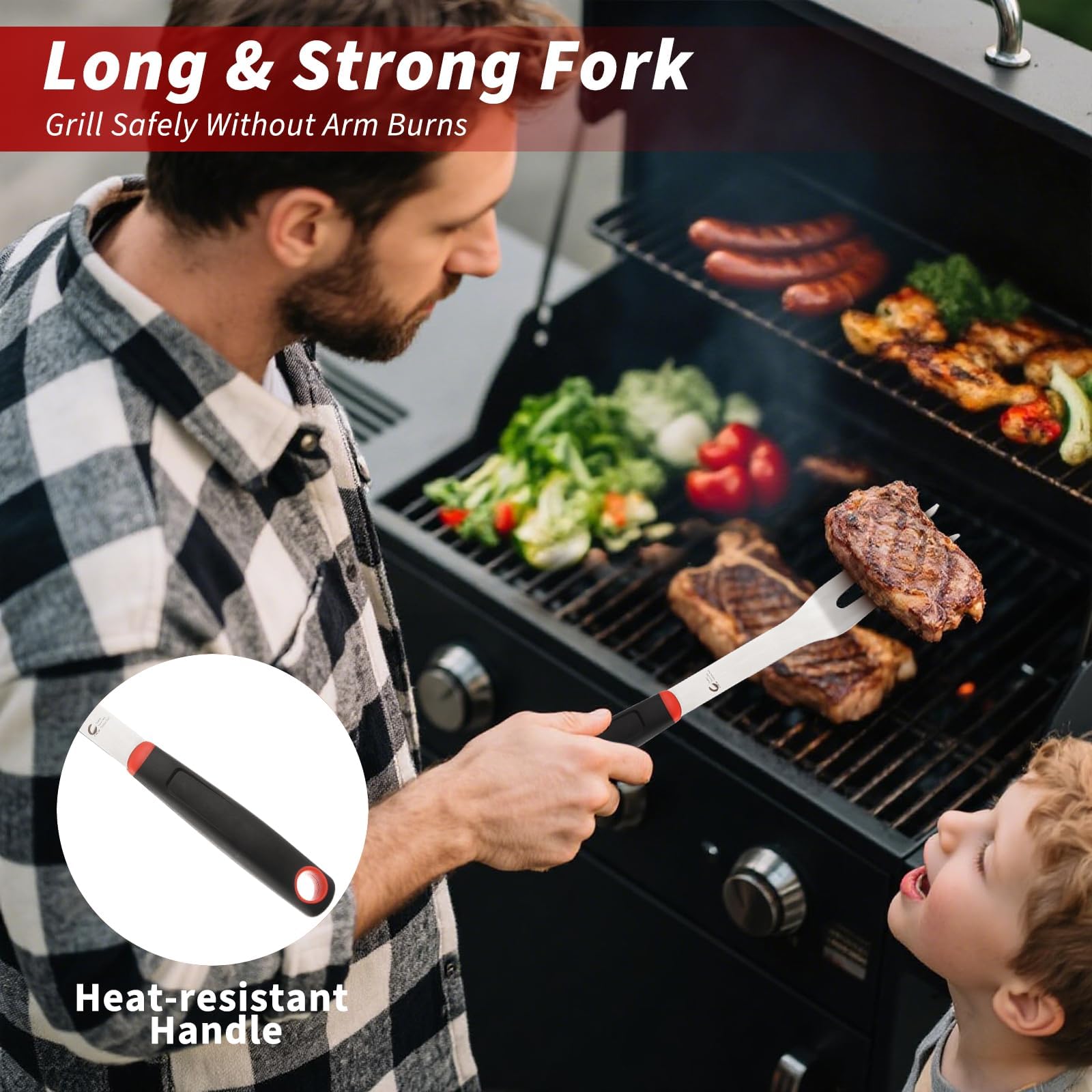 CuCut spatula serrated edge for clean cuts during grilling