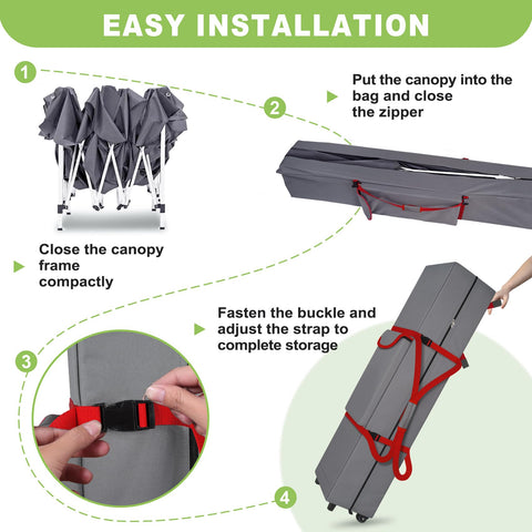 Cuddly Nest buckle strap on the canopy bag for secure packing