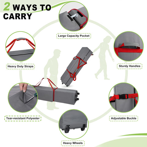 Cuddly Nest canopy bag side handles for balanced lifting and carrying