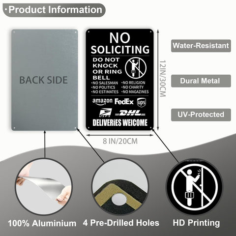 CUDIG dual-functional-no-soliciting-and-deliveries sign blends privacy and convenience at your entry