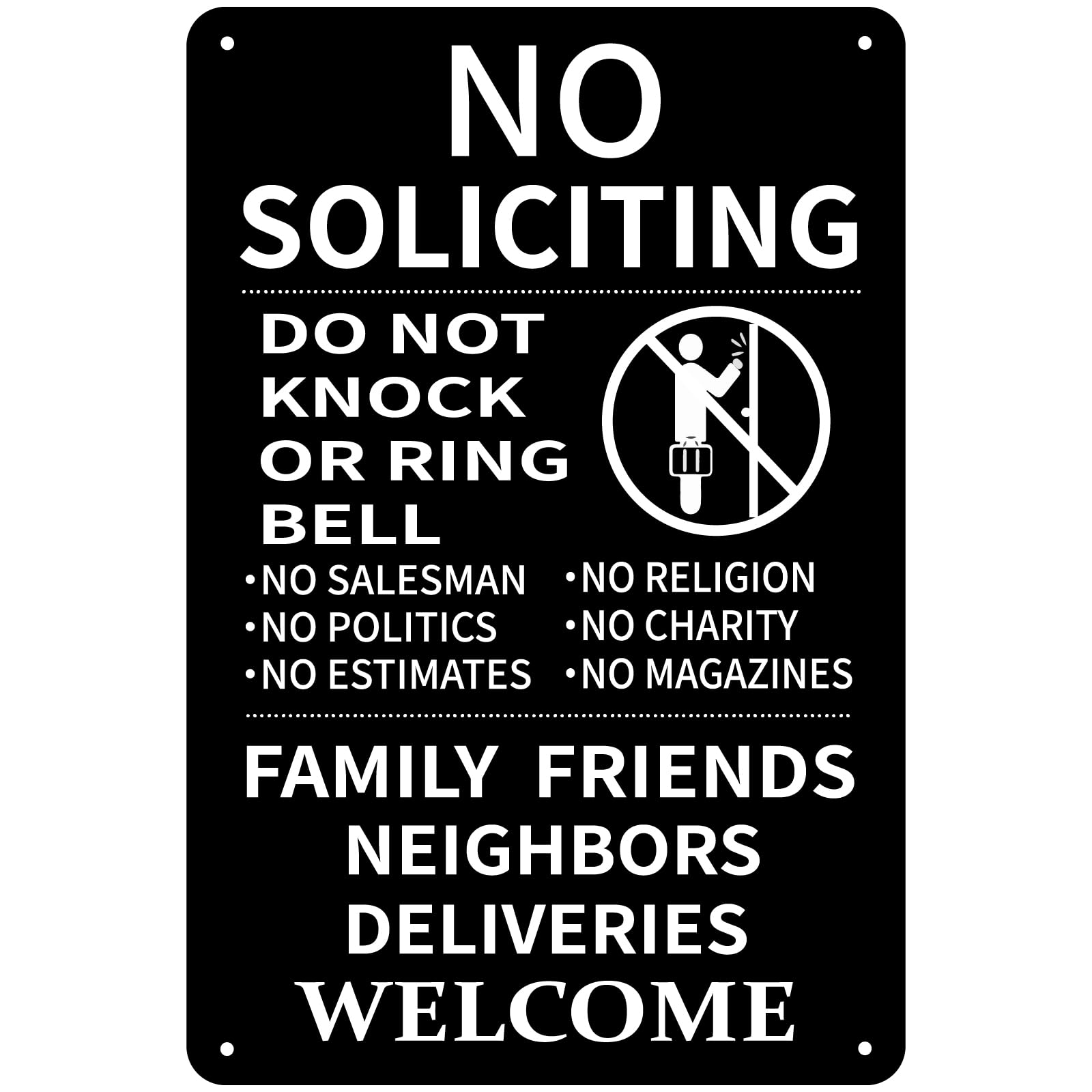 CUDIG No Soliciting Sign front door 8x12 aluminum withstands weather for long-term outdoor use.
