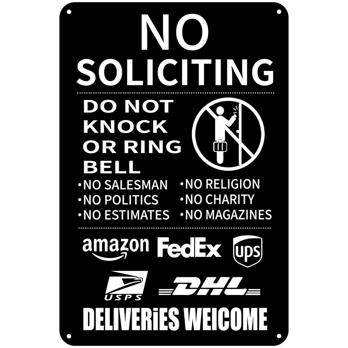 CUDIG no-soliciting sign front door 8x12 clearly communicates boundaries and reduces interruptions