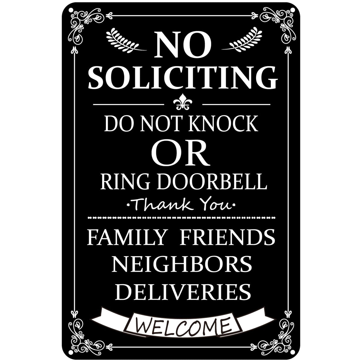 CUDIG no soliciting sign on front door with 8x12 aluminum construction