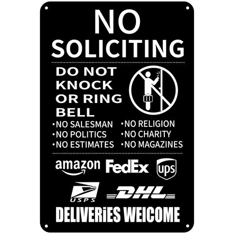 CUDIG no-soliciting sign front door 8x12 clearly communicates boundaries and reduces interruptions