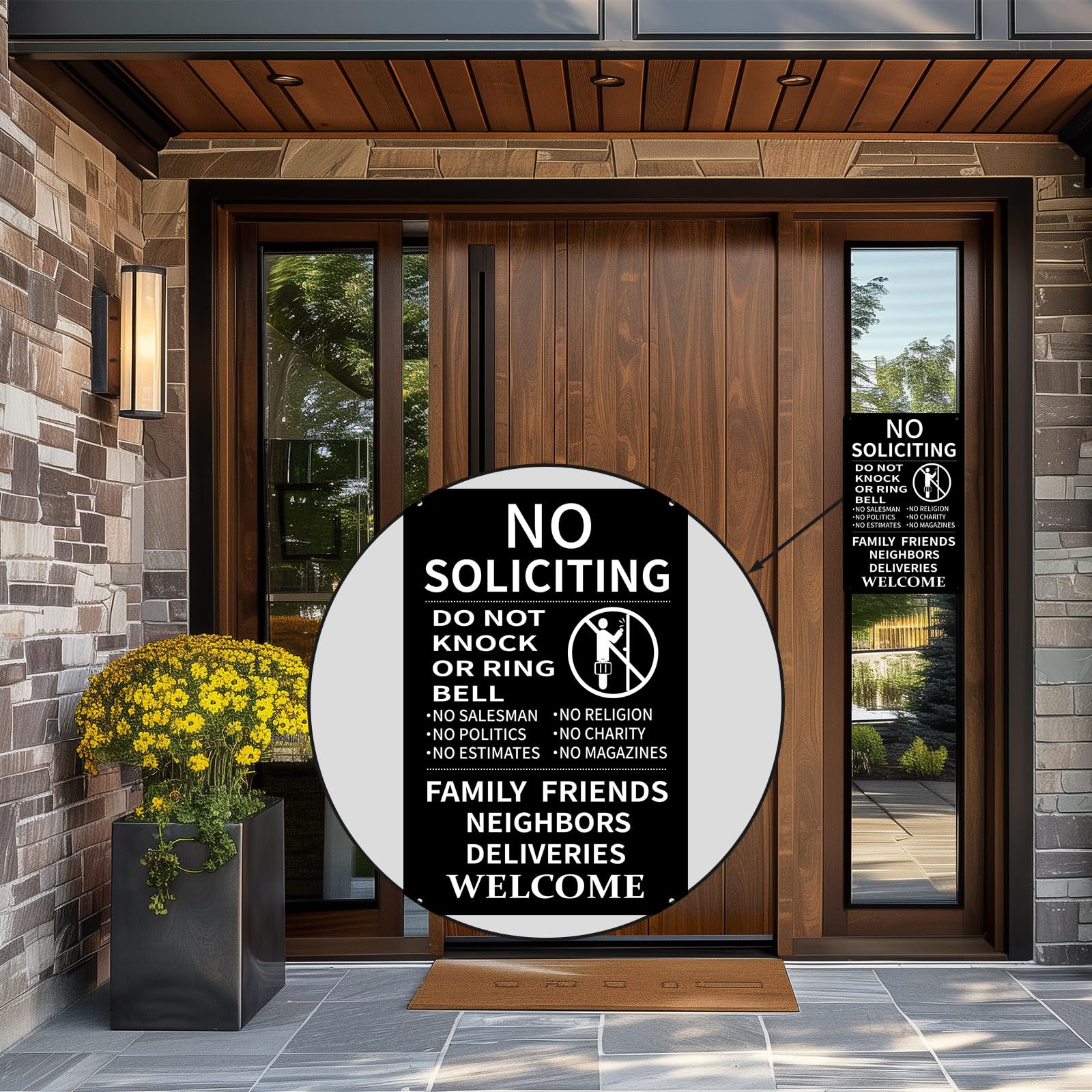 CUDIG Weather-resistant aluminum sign maintains appearance through seasons with low maintenance.