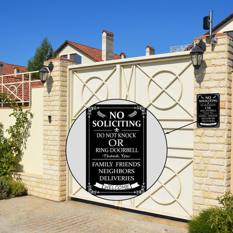 CUDIG yard sign no soliciting deliveries in aluminum for outdoor use
