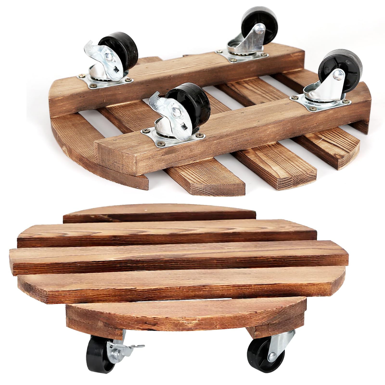 CuffUp 2-pack plant stand with wheels eases moving 12-inch pots indoors