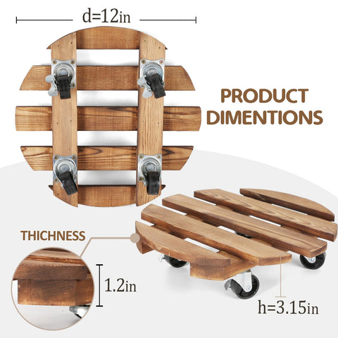 CuffUp heavy-duty rolling stands support various pots and decorative containers