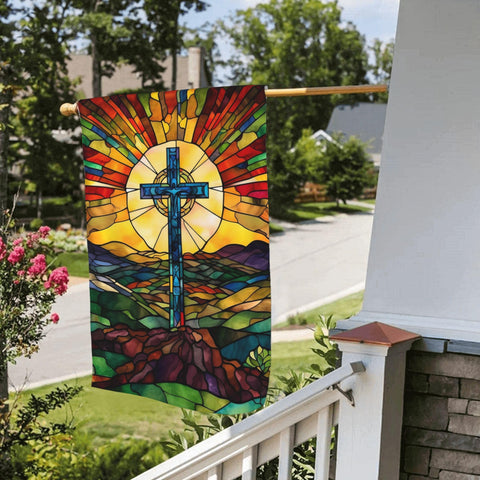 Cuiliqun Jesus Cross flag, 12x18 inches, gift-ready outdoor decor.