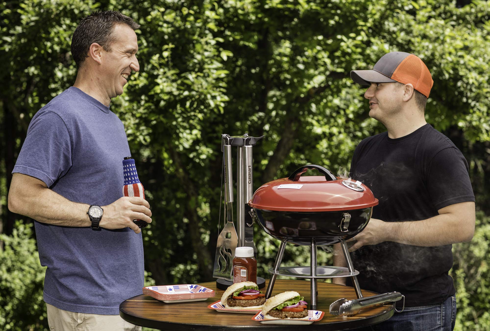 Cuisinart ash base simplifies cleanup after outdoor grilling.