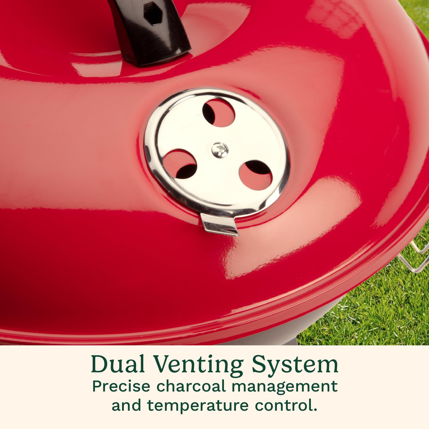 Cuisinart chrome grate resists rust for easy cleanup after grilling sessions.