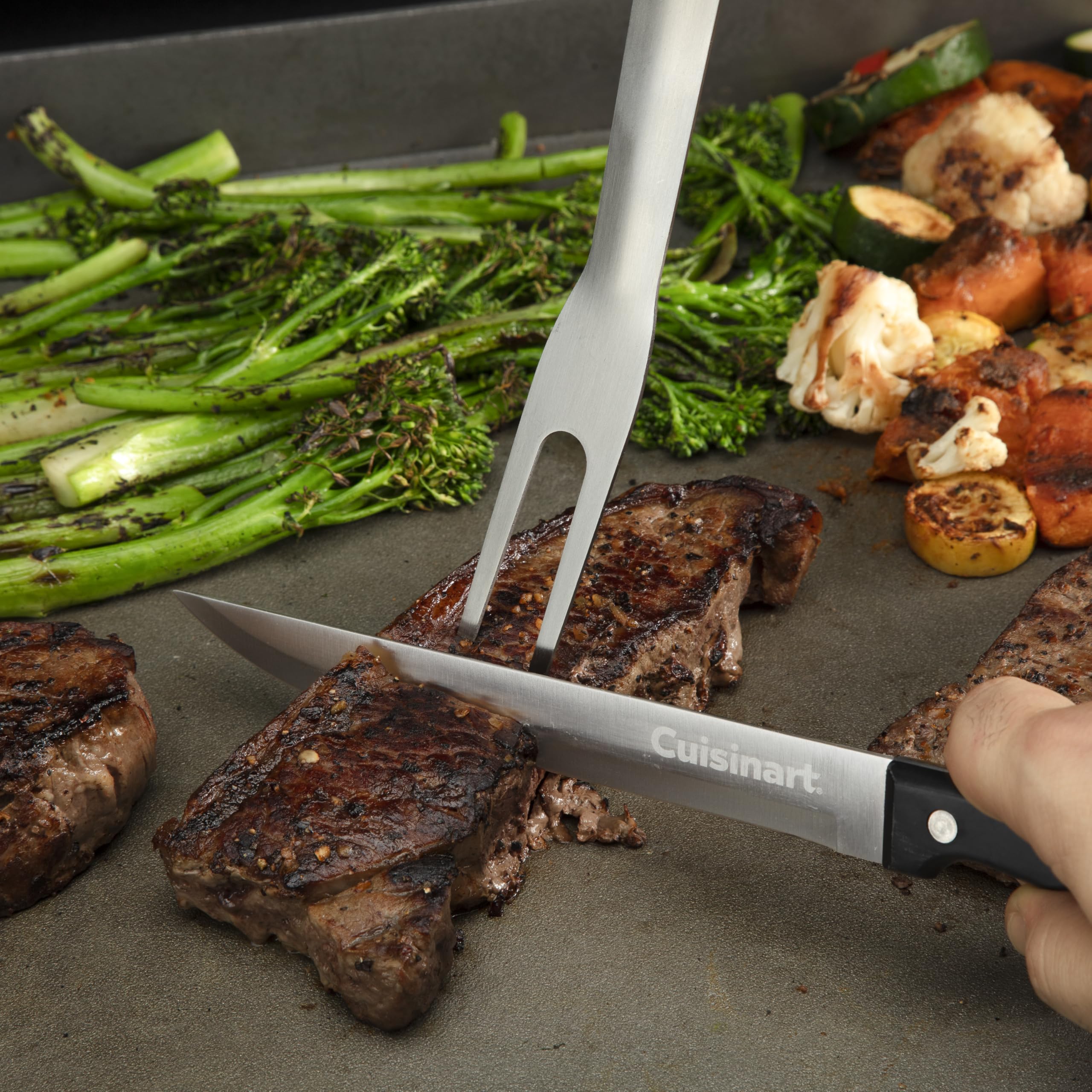 Cuisinart 9-inch melting dome stainless for even melting.
