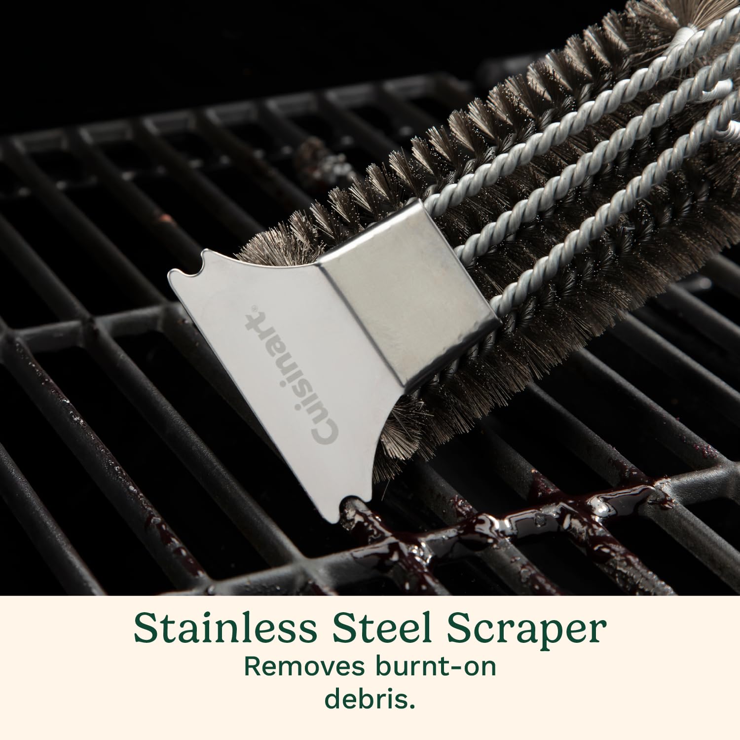 Cuisinart Angled Handle 17-inch grip reduces wrist strain during cleaning.