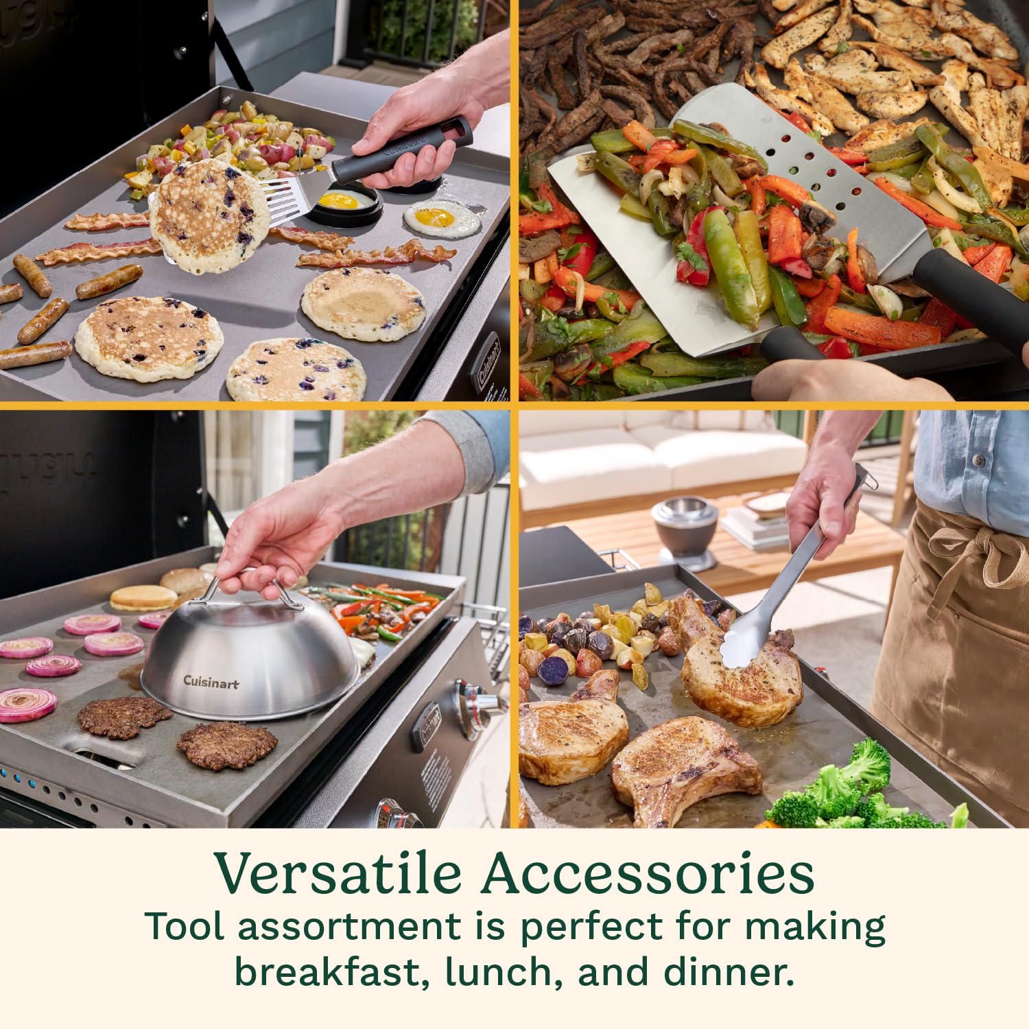 Cuisinart basting brush stainless for even sauces.
