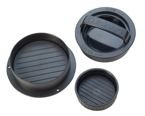 Cuisinart burger press sliders and patties for versatile backyard grilling.