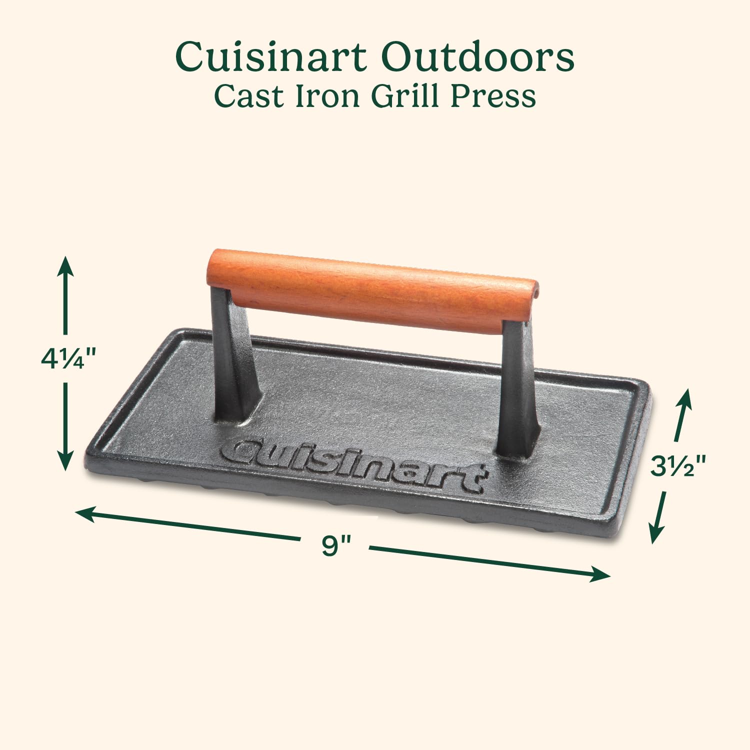 Cuisinart grill press preheats for professional grill marks on steaks