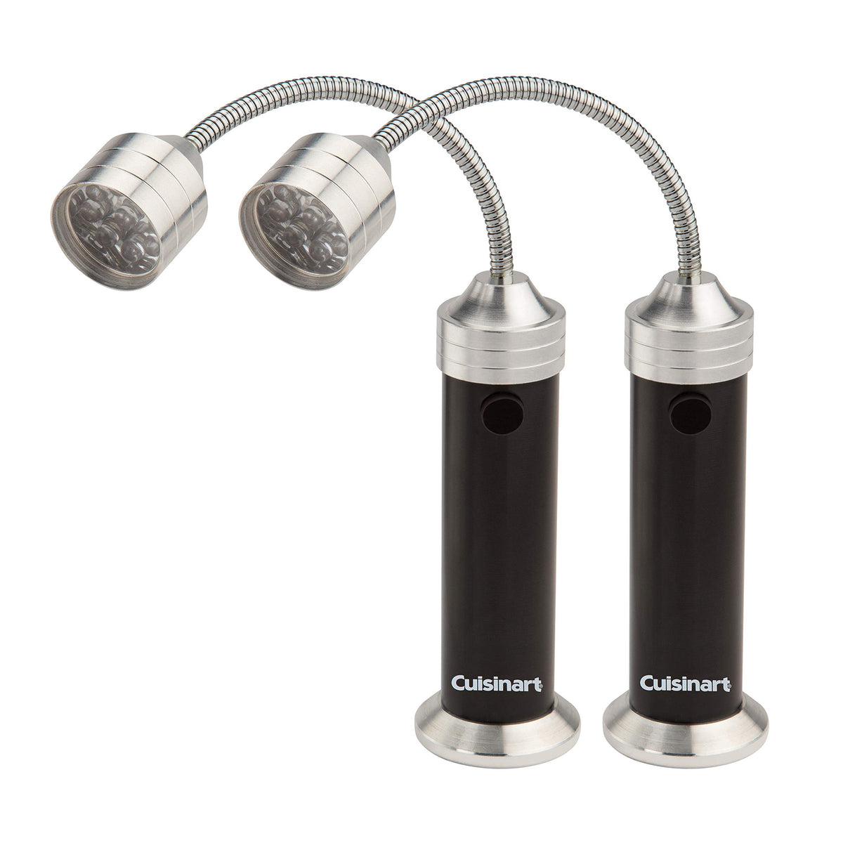 Cuisinart CGL-502 magnetic LED grill lights illuminate a grill for precise nighttime cooking.