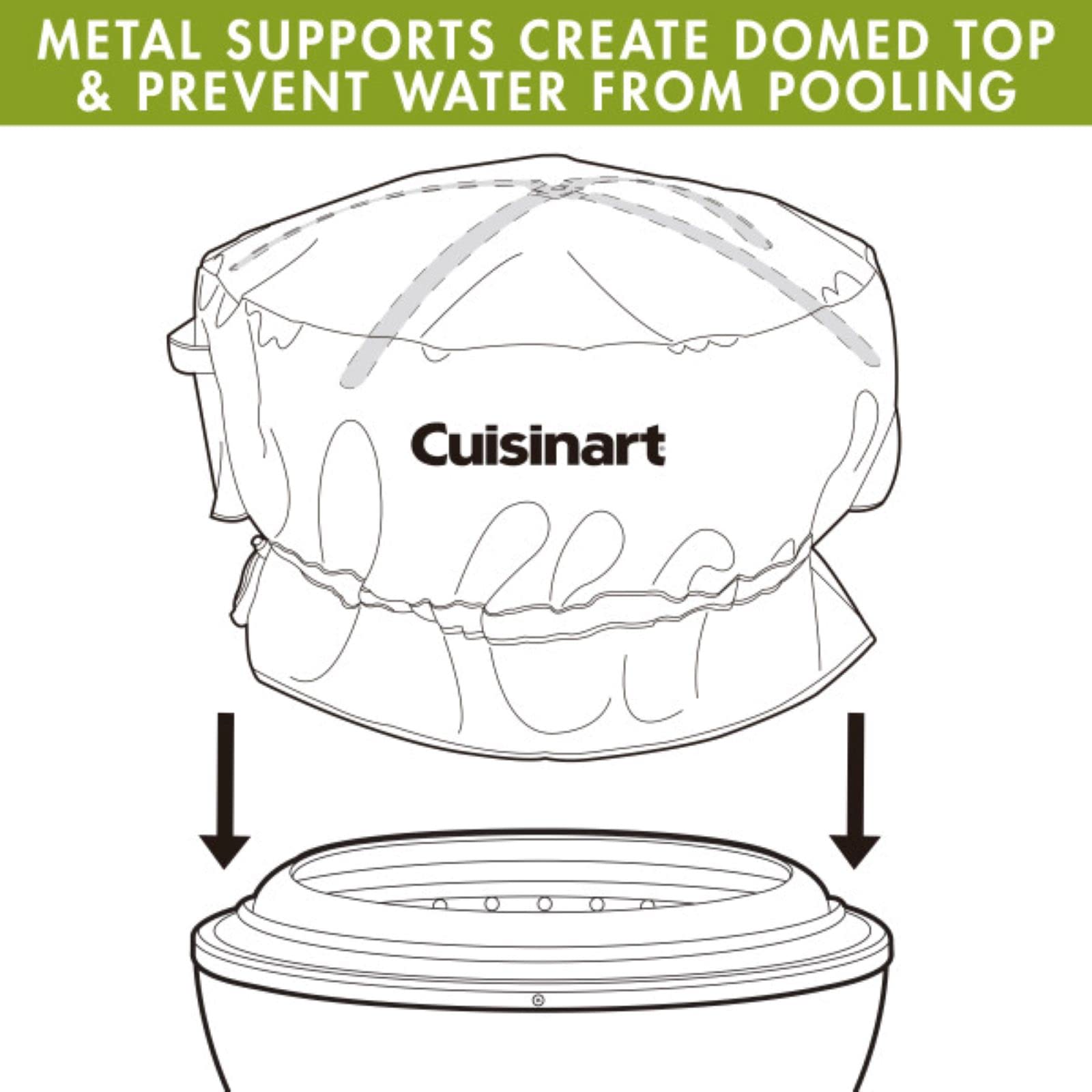 Cuisinart CHC-801 cover demonstrates adjustable drawstring for a secure, snug fit.