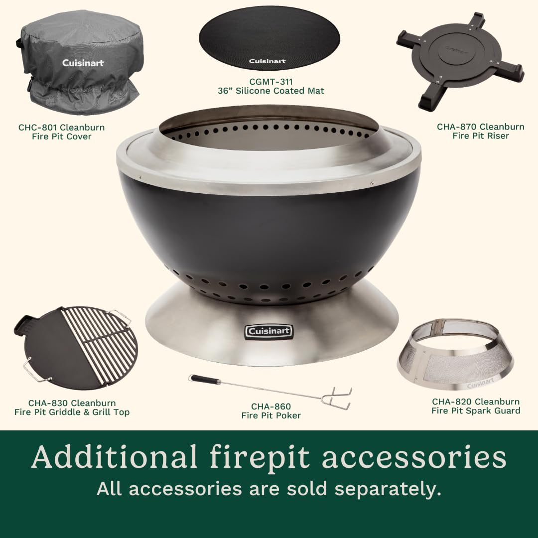 Cuisinart Cleanburn ash base enables simple ash disposal after fires.