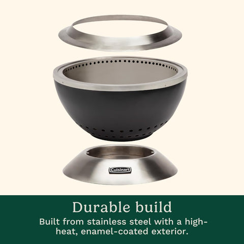 Cuisinart Cleanburn enhanced airflow system boosts fast ignition and efficient burning.