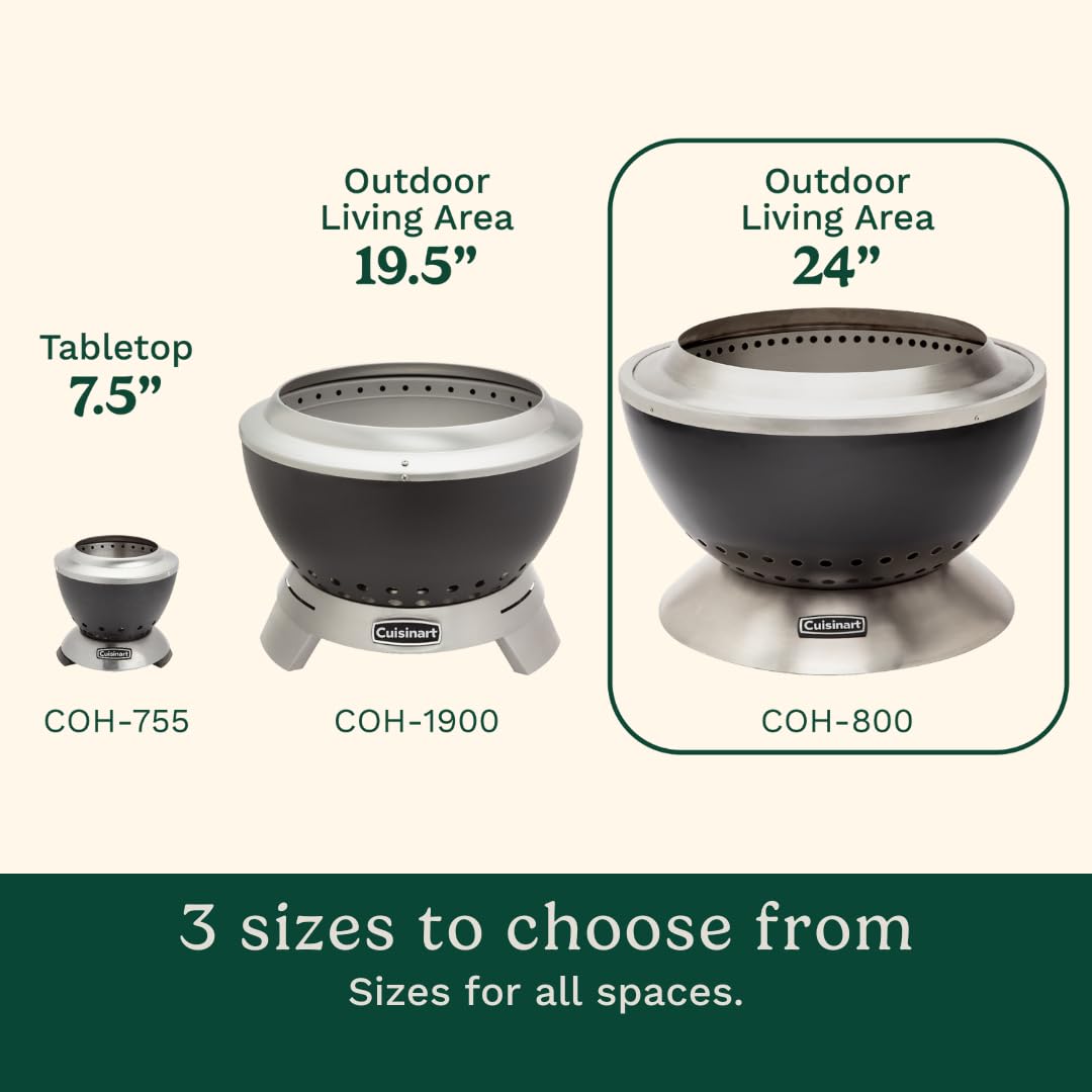 Cuisinart Cleanburn portable outdoor fire pit ideal for patios and campsites.